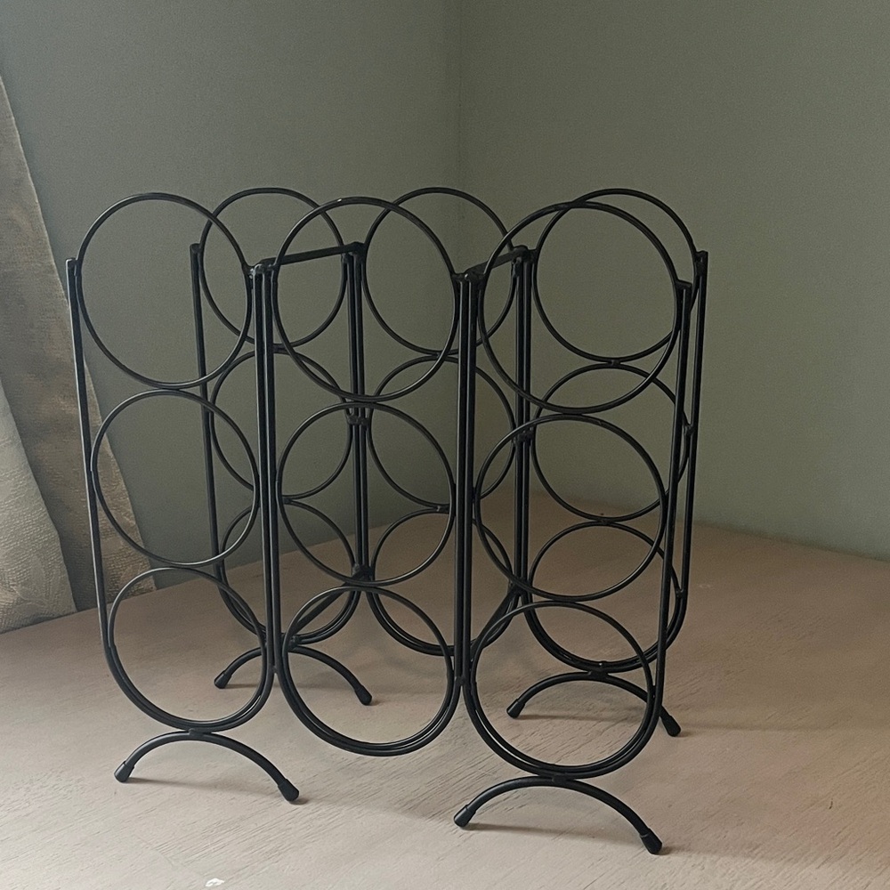Black Metal Wine Rack